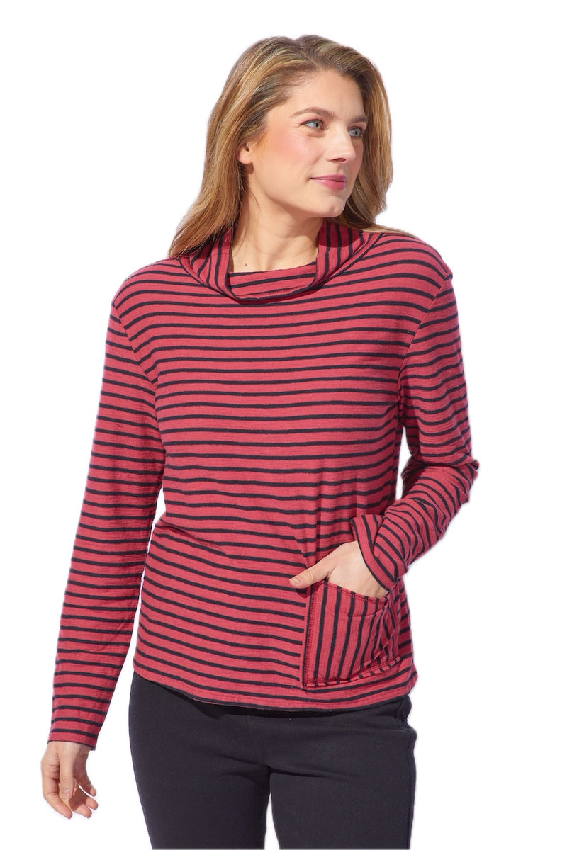Santa Barbara Stripe Chill Funnel Neck - 23541