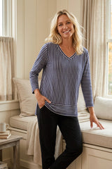 Santa Barbara Stripe Tee — navy