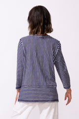 Santa Barbara Stripe Tee — navy