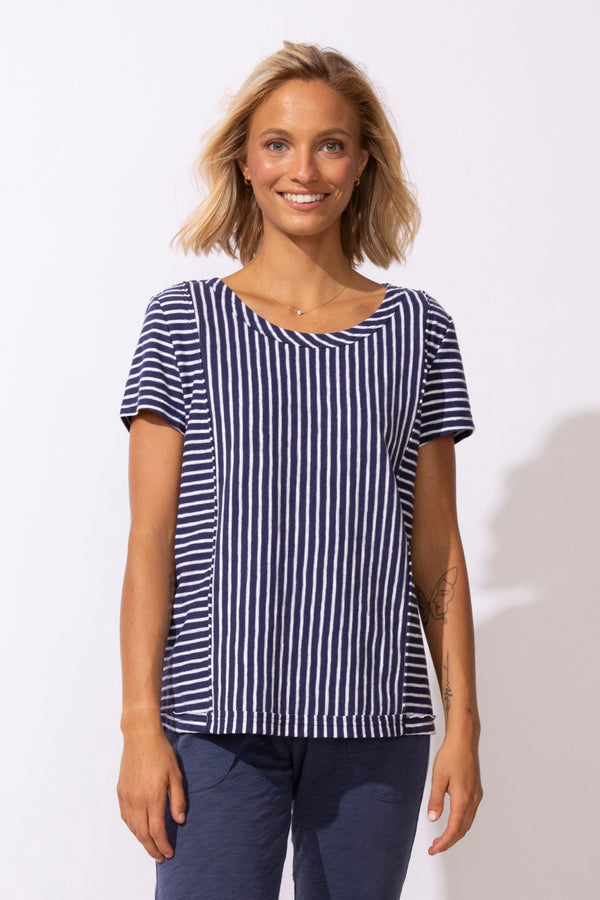 San Barb Stripe Seamed Tee - 23543