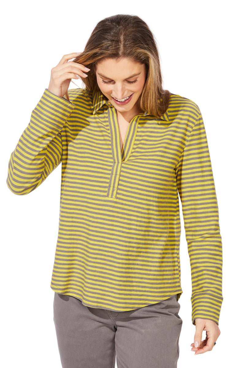 Verona Stripe Primo Split Neck - 23544