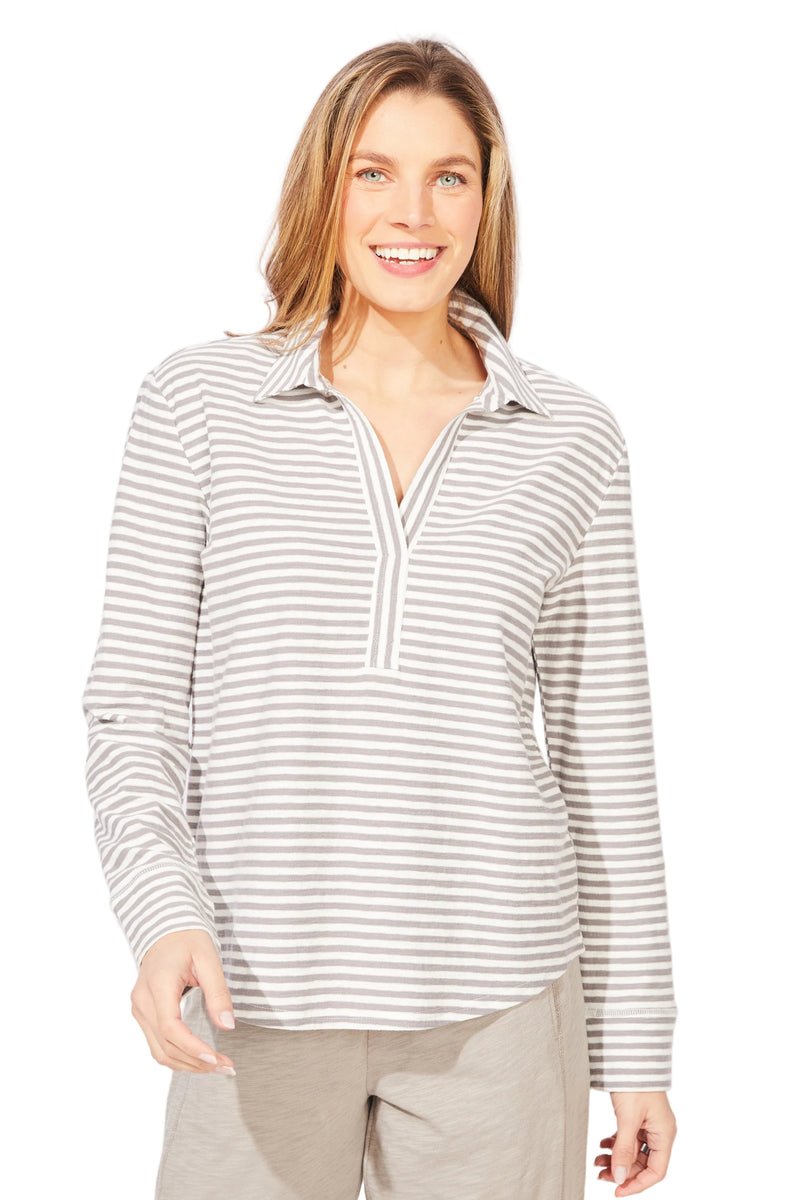 Verona Stripe Primo Split Neck - 23544