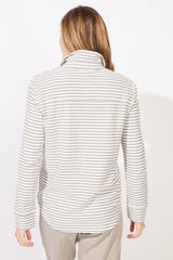 Verona Stripe Primo Split Neck - 23544