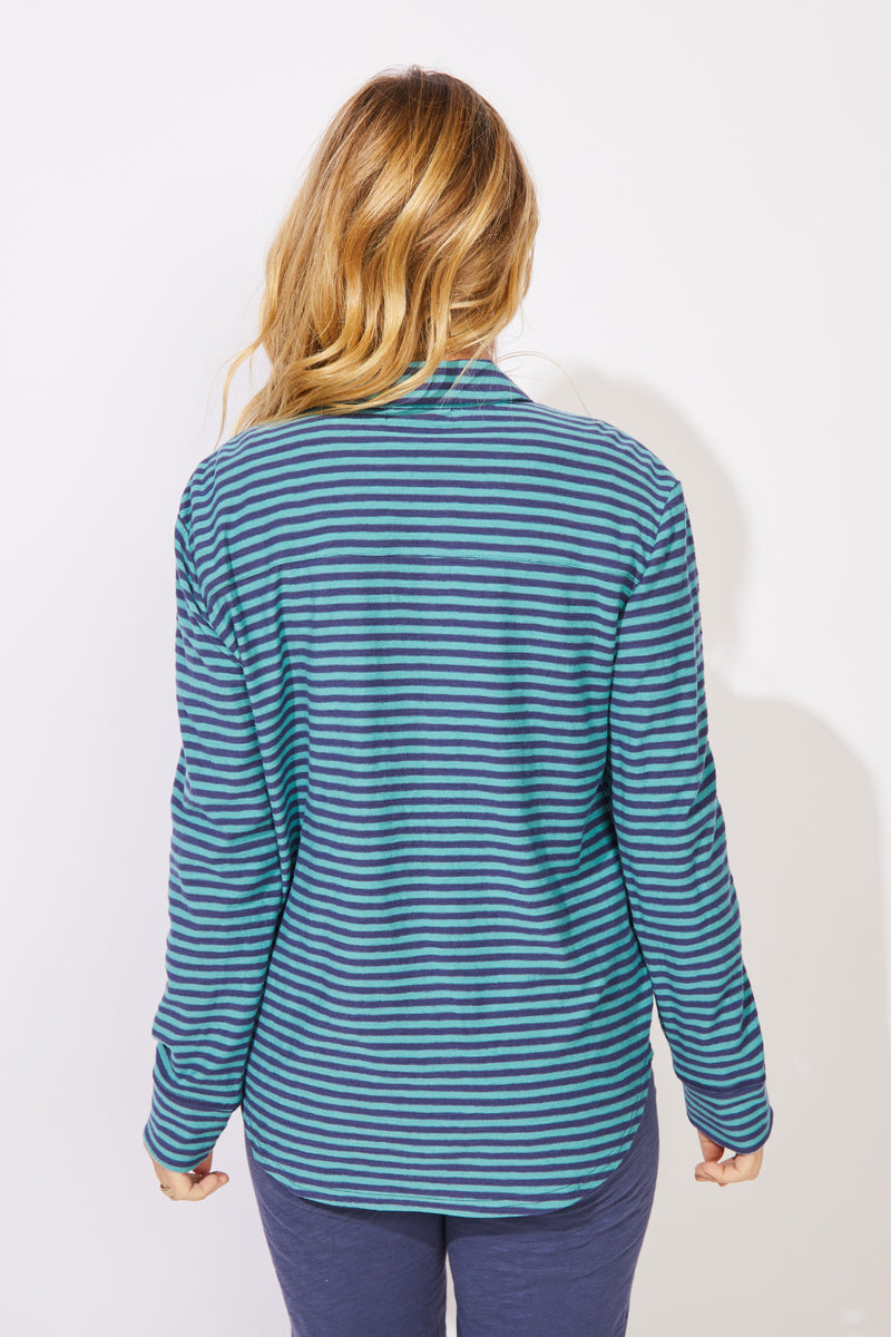 Verona Stripe Primo Split Neck - 23544