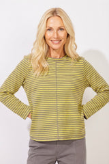 Verona Stripe Layover Tee — citron