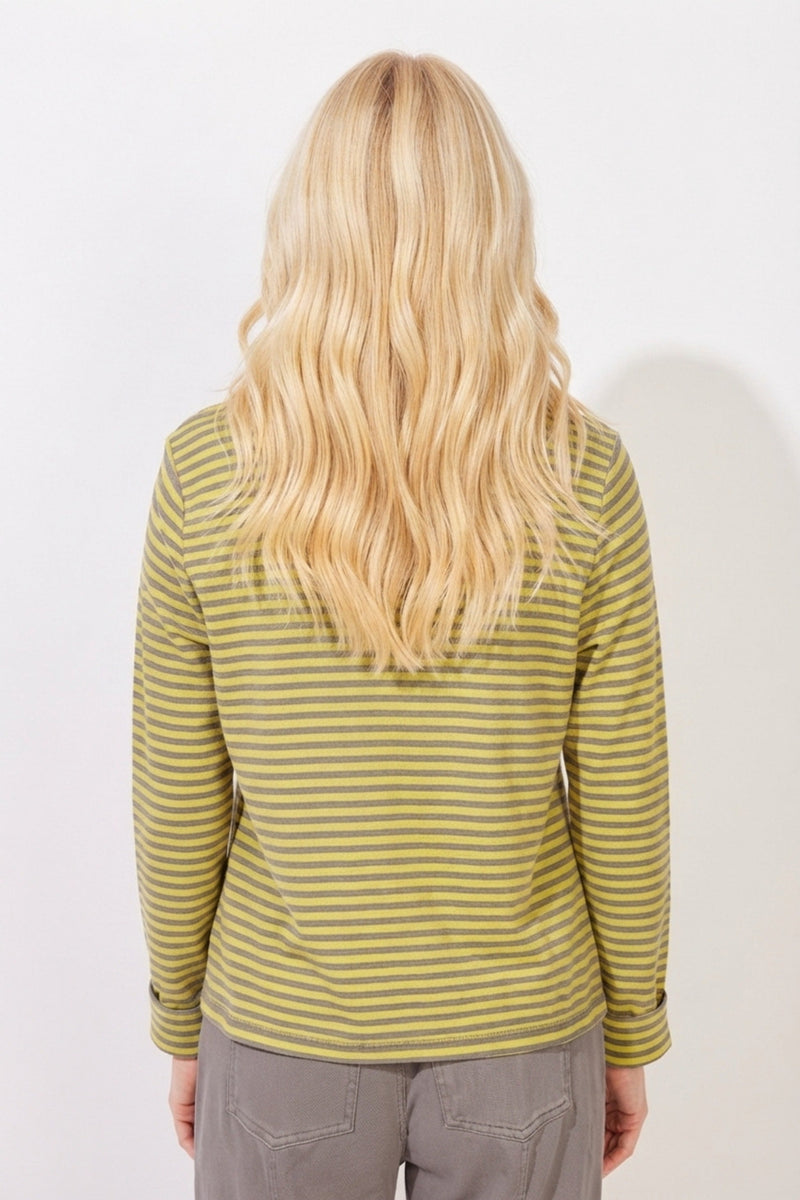Verona Stripe Layover Tee — citron