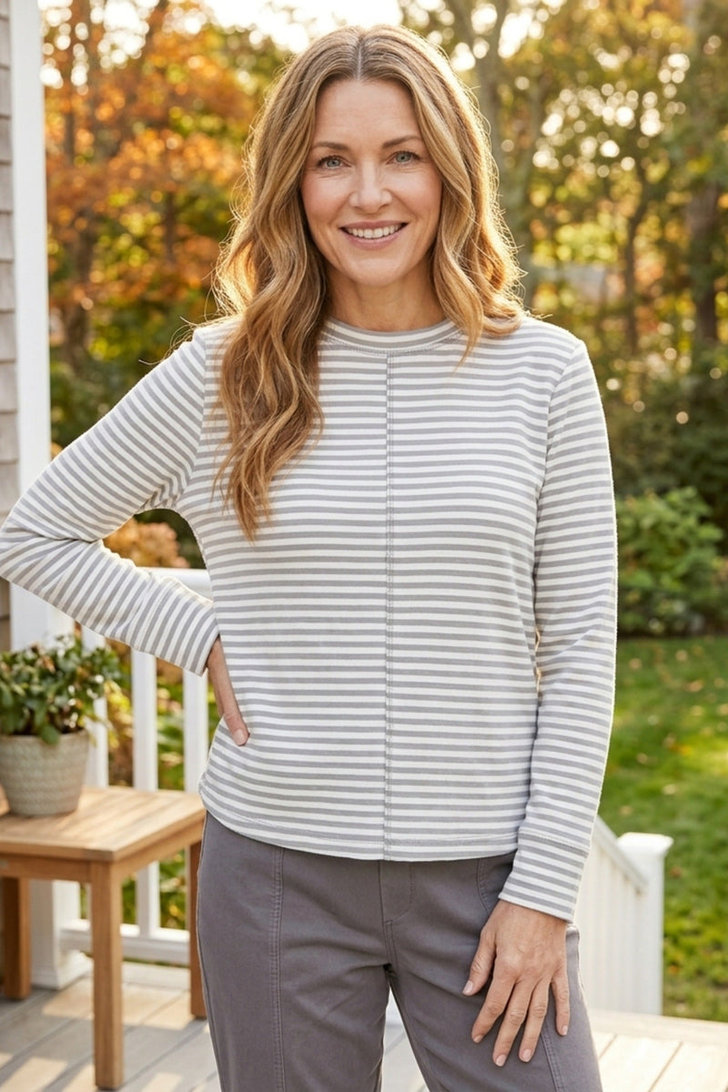 Verona Stripe Layover Tee — citron