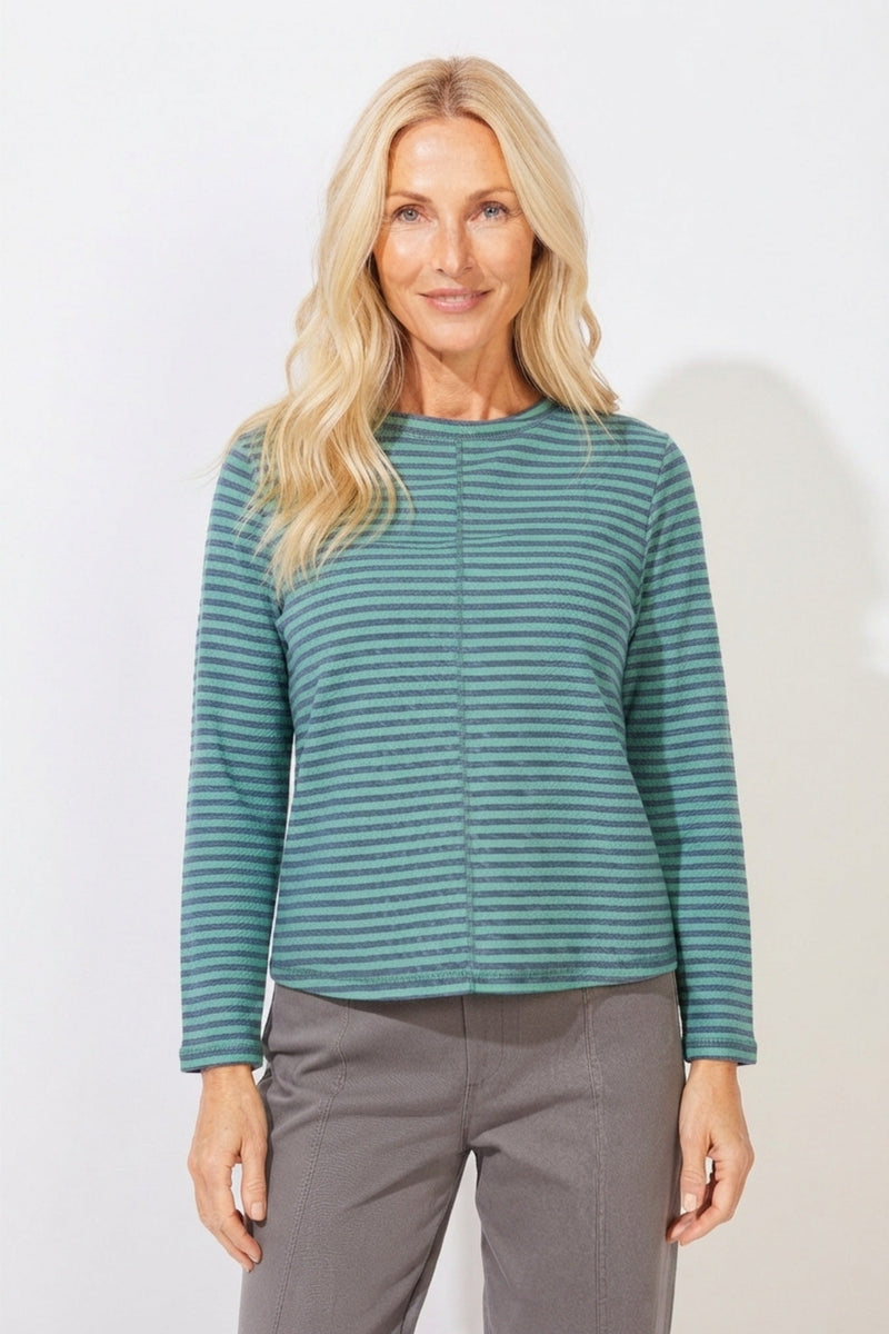 Verona Stripe Layover Tee — citron
