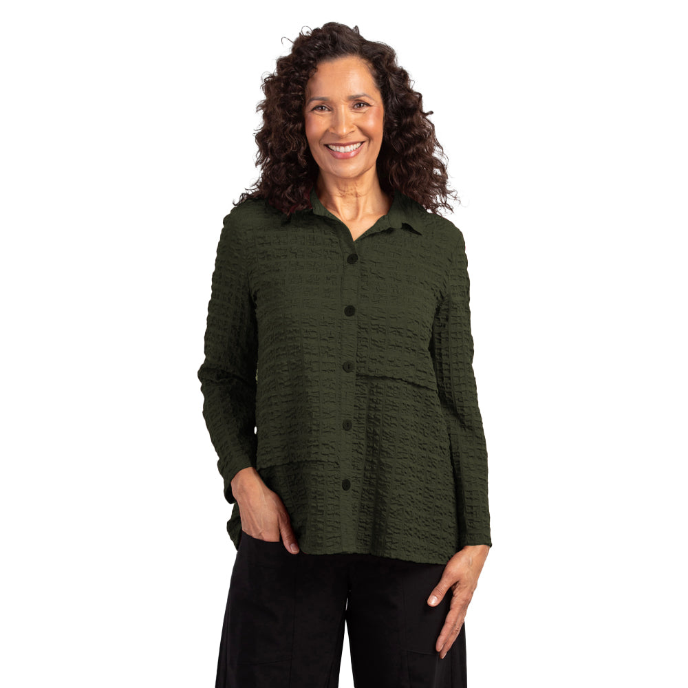 Habitat Pucker Weave Lapped Seam Swing Shirt in Forest - 23730-FST - S –  Shop My Fair Lady