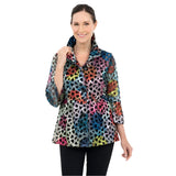 Interlocking Vibrant Geometric Jacket in Multicolor - 400-MLT