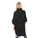 High-Low Collared Jacket in Black - 5672J-BK