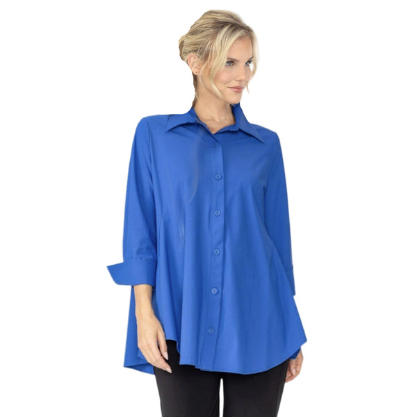 Easy Swing Shirt with Pockets in Blue - 3778B-BLU