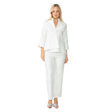 3D Floral Embroidered One-Button Jacket in White - 7268J-WHT