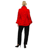 Textured Circle Jacquard Jacket in Red - 7238J-RD