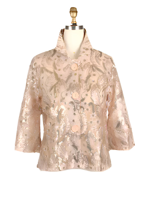 Embroidered Sequin Short Jacket in Rose Gold - 2425-RGLD