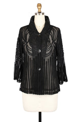 Evening Elegance Soutache Jacket - 2459-BLK