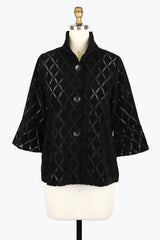 Damee Velveteen Harlequin Jacket Black 2464-Blk F25