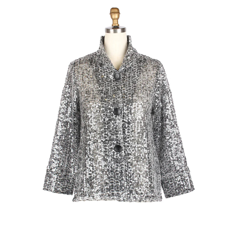Sequin Embellished Mesh Jacket - 2465