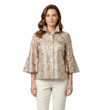 Shimmer Textured Lace & Sequin Jacket in Soft Rose Gold - 2480-RG