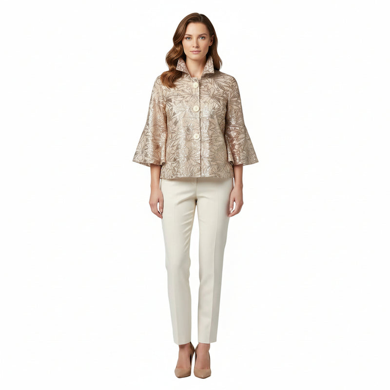 Shimmer Textured Lace & Sequin Jacket in Soft Rose Gold - 2480-RG