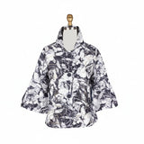 Floral Burnout Jacquard Short Jacket - 2482-NVY