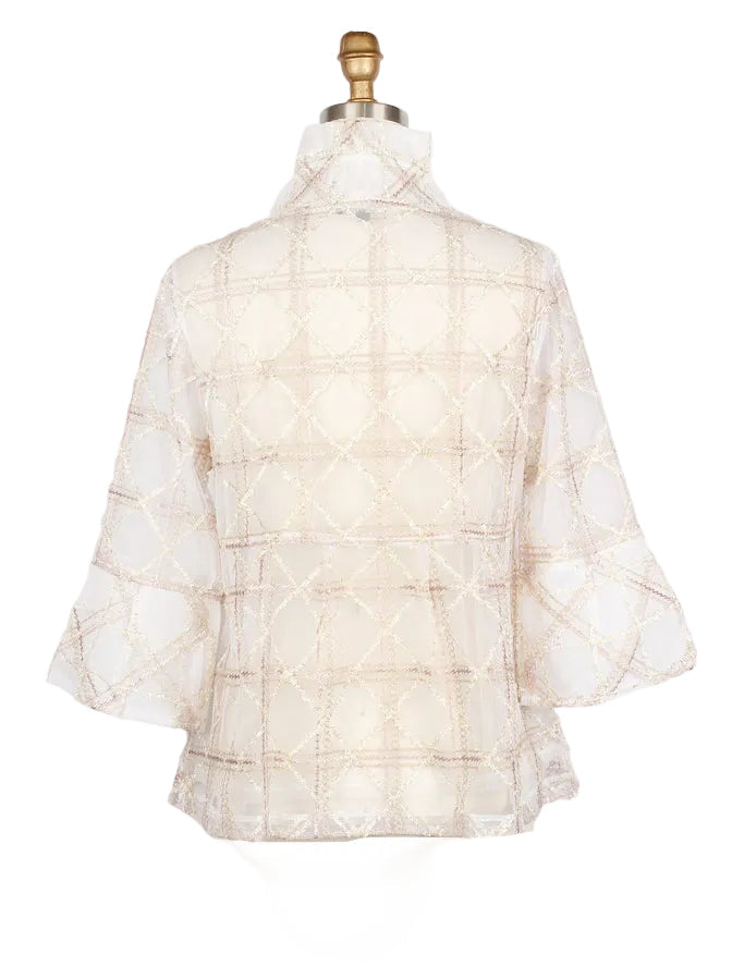 Artful Metallic Lattice Mesh Jacket - 2484