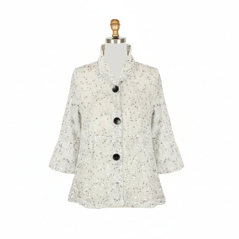 Sequin Embellished Mesh Jacket - 2485