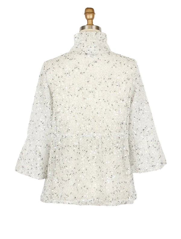 Sequin Embellished Mesh Jacket - 2485