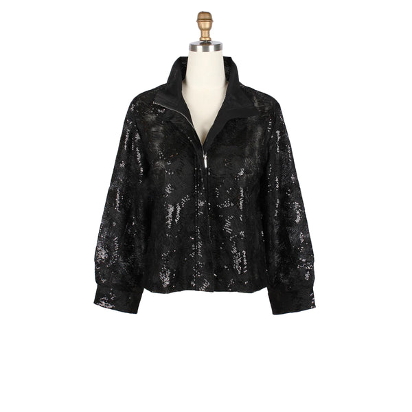 Sequin Jacket in Black - 2488-BLK
