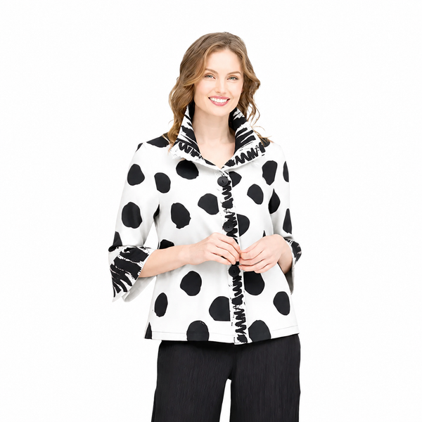 Polka-Dot Jacket in Black & White- 4939-WT