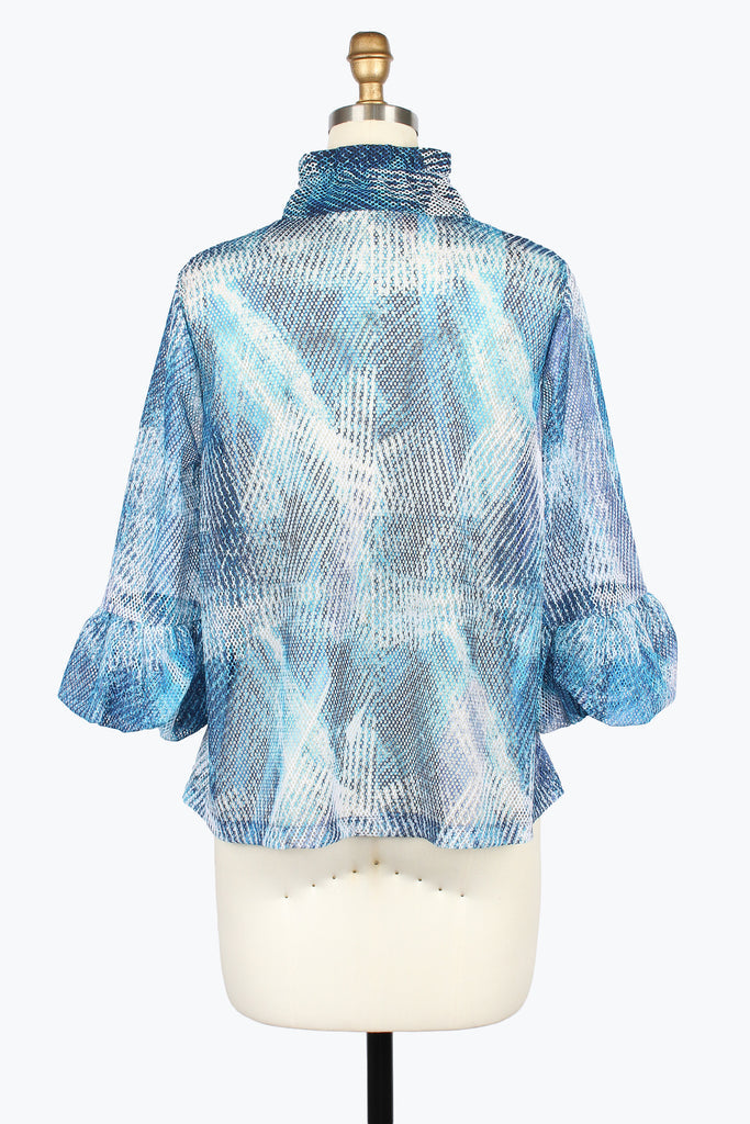 Watercolor Mesh Puffed Sleeve Jacket - 2496