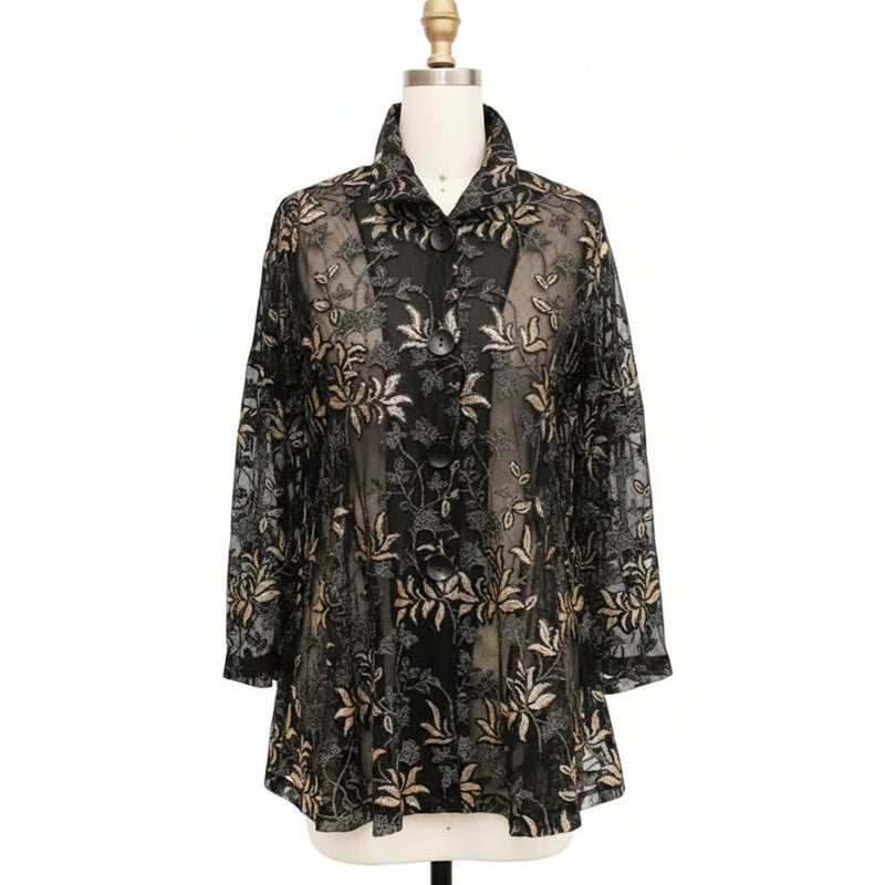 Elegant Embroidered Soutache Jacket in Gold - 7956J