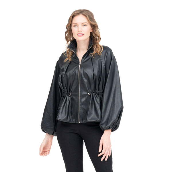 NYC Vegan Leather Drawstring Jacket - 4899