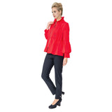 SHIRRED Zip Front Jacket in Red - 1395J-RED