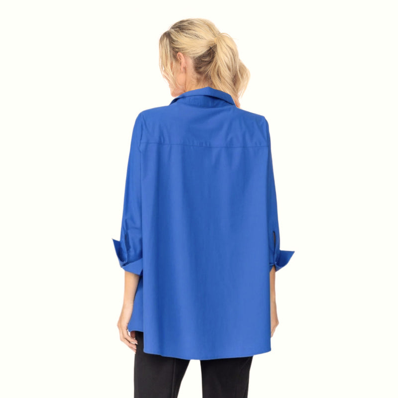 Easy Swing Shirt with Pockets in Blue - 3778B-BLU