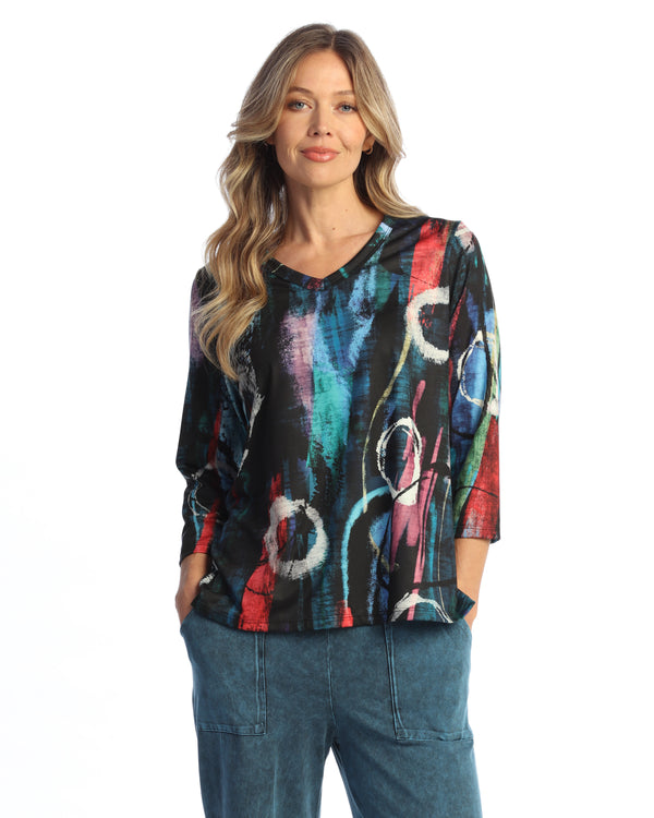 Windsor Soft-Touch V-Neck Top w/ Side Slits - 26-2122