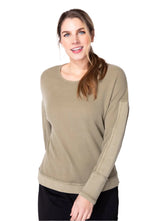 Waffle Knit Crew Neck Pullover - 26533