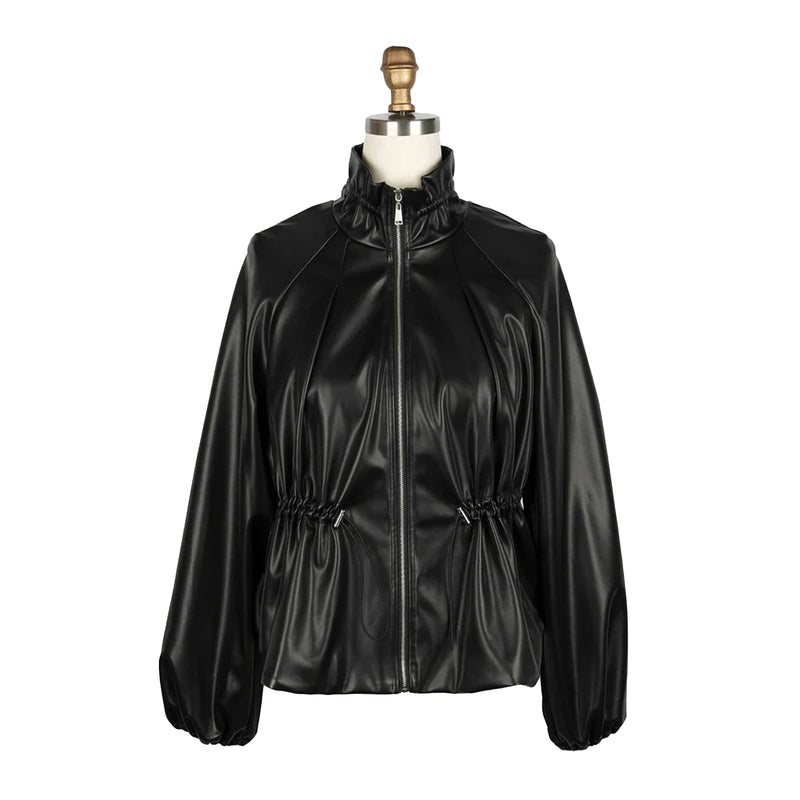 Damee NYC Vegan Leather Drawstring Jacket - 4899