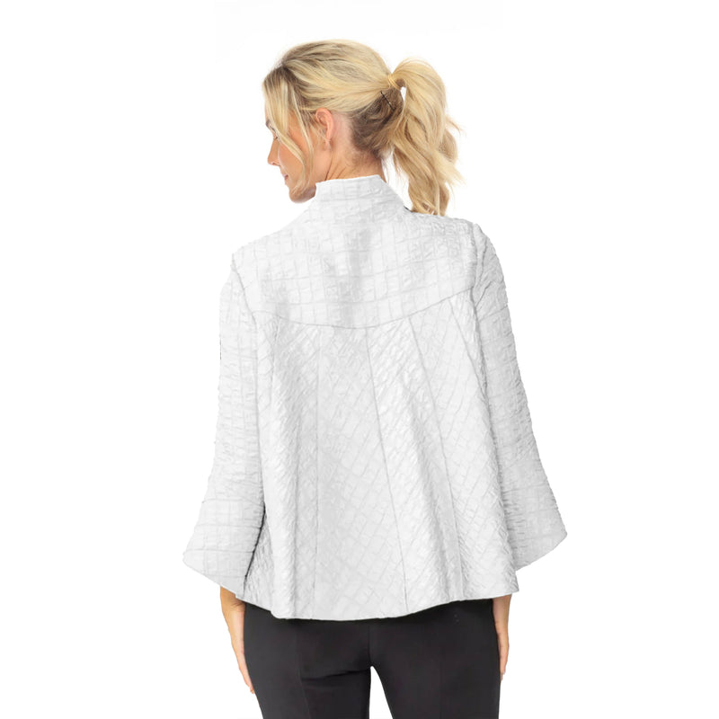 Textured Tulip Sleeve Jacket in White - 6990J-WT