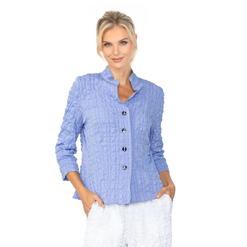 New Color! Stand Collar Short Jacket in Periwinkle - 7073J-PW