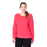 Waffle Knit Crew Neck Pullover in Cherry - 26533-CHY - Sizes M - XXL