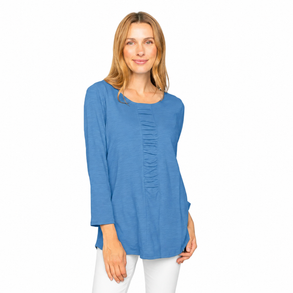 Soft Cotton Ruched-Front Top - 27516