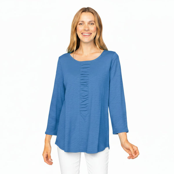 Ruched Front Peruvian Cotton Tee - 27516