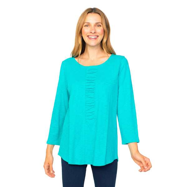 Ruched Front Peruvian Cotton Tee - 27516