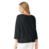 Coverstitch Boatneck Top in Black - 27522-BLK