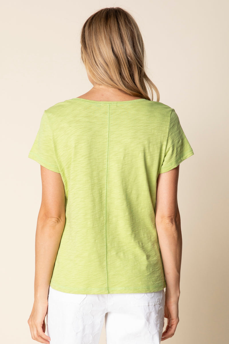 Textured Cover-Stitch Cotton Tee - 27524