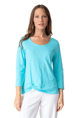 Textured Side Twist Tee - 27532