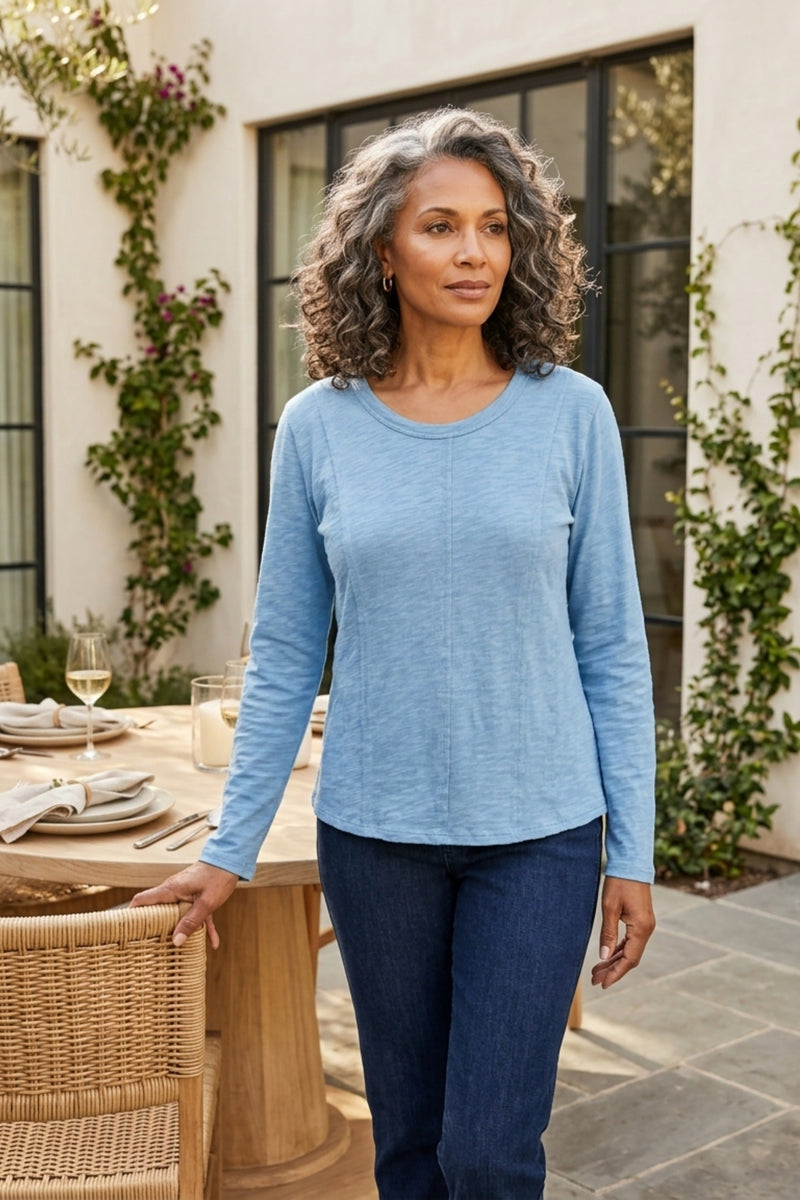 Cotton Pebble Princess Seamed Tee - 27544