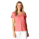 Textured Cover-Stitch Cotton Tee - 27524