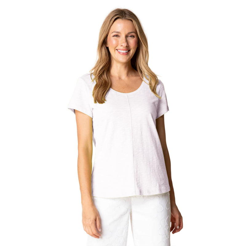 Textured Cover-Stitch Cotton Tee - 27524